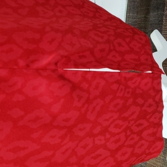 Vintage Holiday Party Dress Sequin Collar Cheetah Print Red L made in USA - Picture 10 of 15